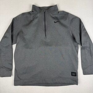 Nike Golf Mens Quarter Zip Pullover Charcoal Gray Heather Performance Top Large